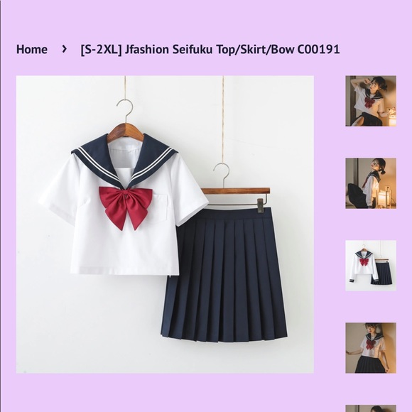 small seifuku set~ top, bow, navy skirt included! by cutiekill - Picture 2 of 2